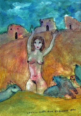 Untitled (Nude female with animals) - 1994