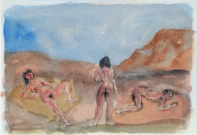 Untitled (Three nude women in a landscape)