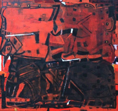 Untitled (Brown / burgundy abstract) - 2008