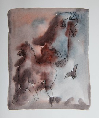 Untitled (horse,figure and bird)