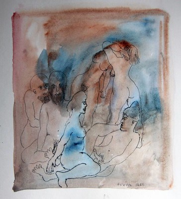 Untitled (three nude men and women)