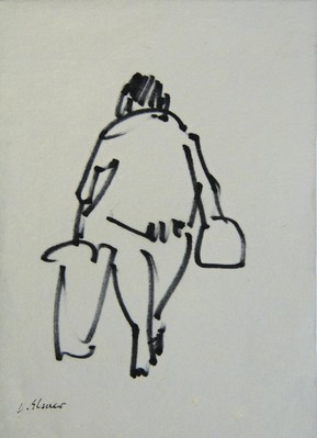 Untitled (Back of figure with shopping)
